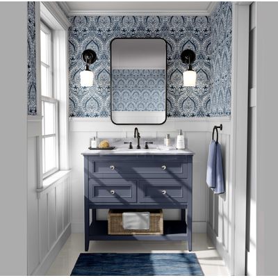 Papel de Parede Motivo Real Azul, Vinil Autoadesivo, Fácil DIY para Quarto Fazenda, Sala, Armários e Ambientes - S4Sassy 63,5 cm (L) × 152,4 cm (C) / Azul - Vinil Liso