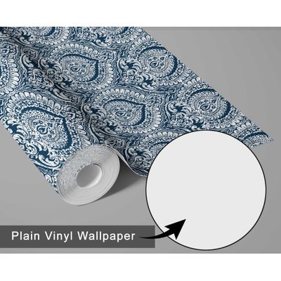 Papel de Parede Motivo Real Azul, Vinil Autoadesivo, Fácil DIY para Quarto Fazenda, Sala, Armários e Ambientes - S4Sassy 63,5 cm (L) × 152,4 cm (C) / Azul - Vinil Liso