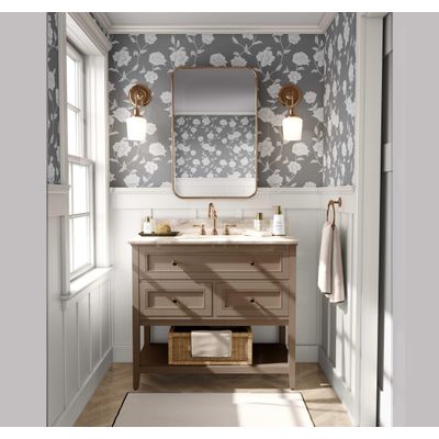 Papel de Parede Autoadesivo Decorativo Trepadeira de Rosas Bege/Cinza, Vinílico Impermeável Removível, para Quarto, Sala e Jantar - S4sassy 63,5 cm (L) × 152,4 cm (C) / Cinza - Vinil Liso