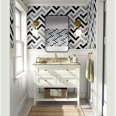 Papel de Parede Autoadesivo Estampa Labirinto Zigzag, Cinza, Vinil Removível DIY, Papel Contact para Parede de Entrada - S4sassy 63,5 cm (L) × 914,4 cm (C) / Cinza - Vinil Texturizado