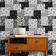 Papel de Parede Autoadesivo Vinílico Estampa Folha Patch Estilo Asiático, Revestimento Decorativo Fácil DIY para Quarto e Sala - S4Sassy 63,5 cm (L) × 609,6 cm (C) / Preto - Vinil Texturizado