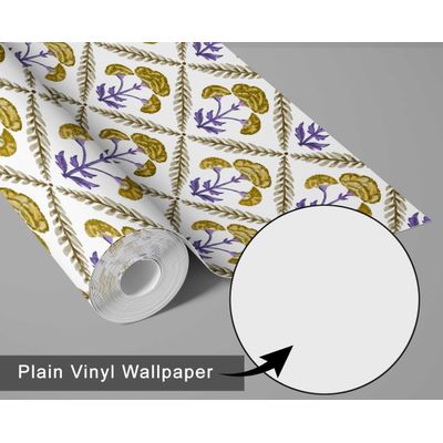 Papel de Parede Floral em Padrão Losango, Estilo Asiático, Vinil Autoadesivo, Fácil DIY para Quarto e Sala, Verde - S4Sassy 63,5 cm (L) × 609,6 cm (C) / Verde - Vinil Liso