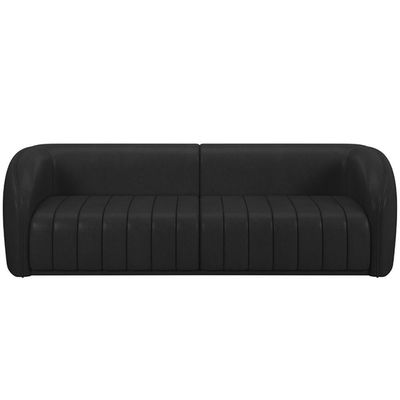 Kit Sofá 4 Lugares Para Sala 292cm Com 01 Poltrona Lazio M03 Corano Preto - Lyam Decor