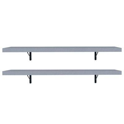 Kit 2 Prateleiras Suspensas Para Cozinha Madesa 80 Cm Com Mão Francesa - Cinza Cinza