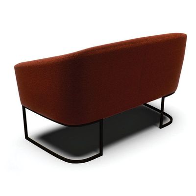 Sofá Namoradeira E 2 Poltronas Base Industrial Preto Stella Bouclê D03 - D'rossi Cor Terra