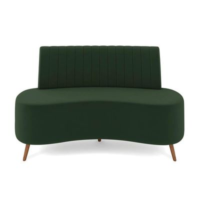 Sofá 2 Lugares Living 135cm Pé Palito Maraú Veludo K01 - D'rossi Cor Verde