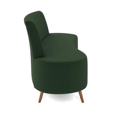 Sofá 2 Lugares Living 135cm Pé Palito Maraú Veludo K01 - D'rossi Cor Verde