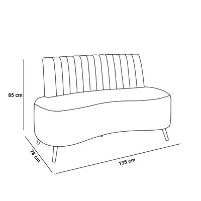 Sofá 2 Lugares Living 135cm Pé Palito Maraú Veludo K01 - D'rossi Cor Verde