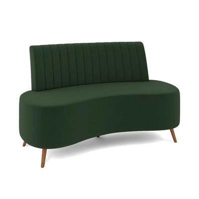 Sofá 2 Lugares Living 135cm Pé Palito Maraú Veludo K01 - D'rossi Cor Verde
