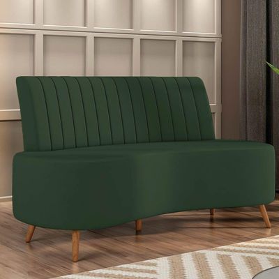 Sofá 2 Lugares Living 135cm Pé Palito Maraú Veludo K01 - D'rossi Cor Verde