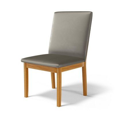 Kit Com 4 Cadeiras Daniela Madeira Maciça Estofada Para Mesa De Jantar Veludo Chumbo 109
