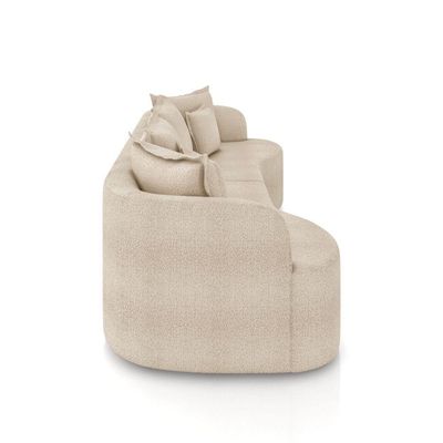 Sofá 3 Lugares Orgânico Living 210cm Mersa Bouclê Creme K01 - D'rossi
