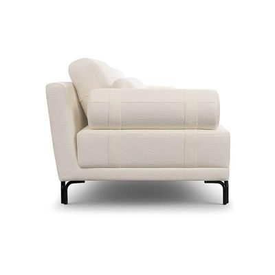 Sofá 3 Lugares Living 234cm Pé Ferro Romeu Bouclê K01 - D'rossi Off White