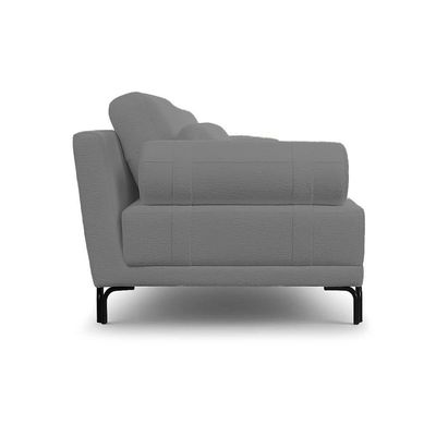 Sofá 2 Lugares Living 194cm Pé Ferro Romeu Bouclê Cinza Escuro K01 - D'rossi
