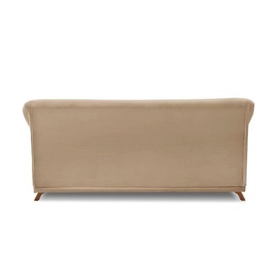 Sofá 2 Lugares Pé De Madeira Julieta 160 Cm Suede S04 - D'rossi Cor Bege