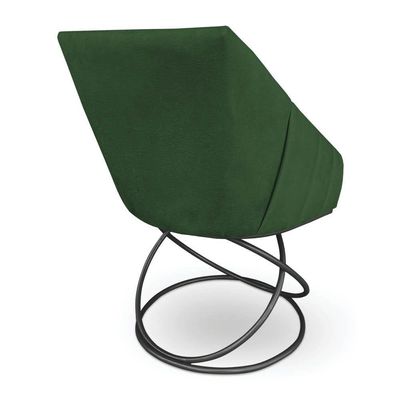 Kit 6 Poltronas Luxo Alana Suede Base Luxo Preto - Pallazio Cor Verde