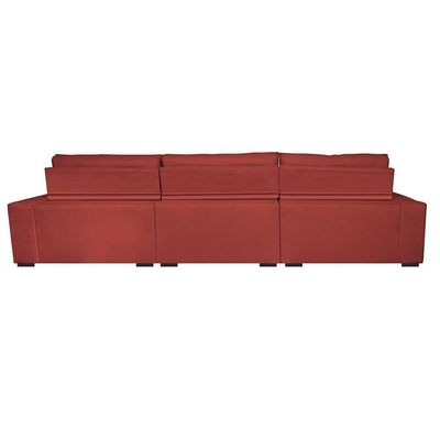 Sofá Retrátil E Reclinável 4,12m Austin Com Molas No Assento Tecido Suede Velusoft Vermelho