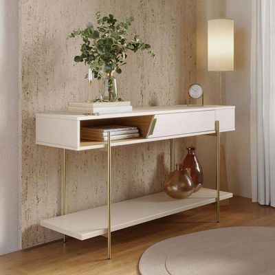 Painel Para Tv Home Suspenso Maggiore 2.3 Com Aparador Para Sala Sena Off White Matte Freijó – Colibri