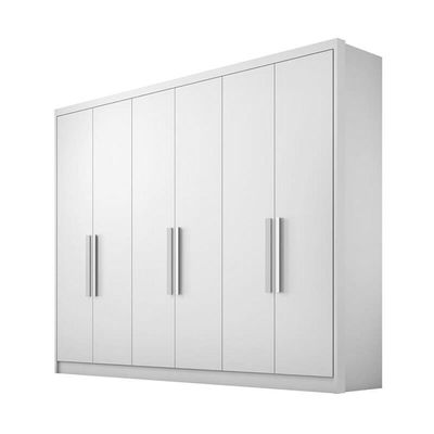 Guarda Roupa Casal 100% Mdf 6 Portas 6 Gavetas - Linea-branco - Móveis Novo Horizonte