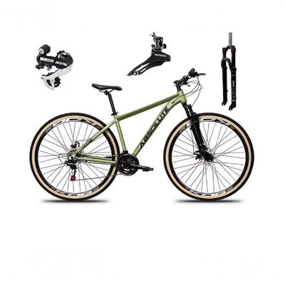 Bicicleta Aro 29 Absolute Nero 5 Câmbio Shimano 24v Acera K7 Freio A Disco Garfo Com Trava Oliva 15