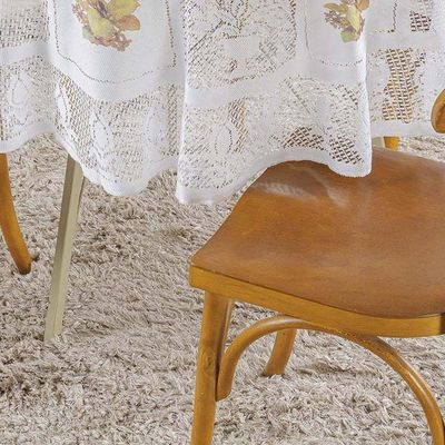 Toalha De Mesa Redonda Em Renda Com Transfer Flores 1,60m 100% Poliéster - Flores