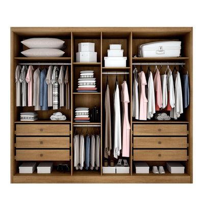 Guarda Roupa Casal 100% Mdf 6 Portas 6 Gavetas - Robust-cumaru - Móveis Horizonte