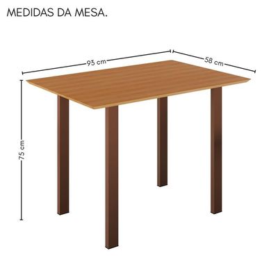 Conjunto Sala De Jantar Mila 4 Cad Ilhabela Marrom C- Jambo