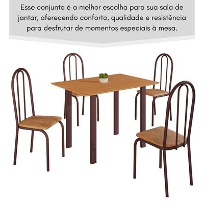 Conjunto Sala De Jantar Mila 4 Cad Ilhabela Marrom C- Jambo