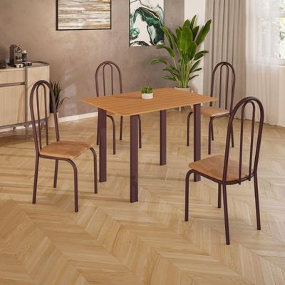Conjunto Sala De Jantar Mila 4 Cad Ilhabela Marrom C- Jambo