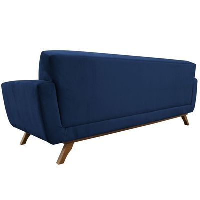 Sofá 03 Lugares 180cm Sala De Estar Miami Veludo Azul Marinho - Nexta Casa