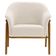 Poltrona Sala De Estar Luna Base Madeira Castanho Bouclé Off White - Nexta Casa