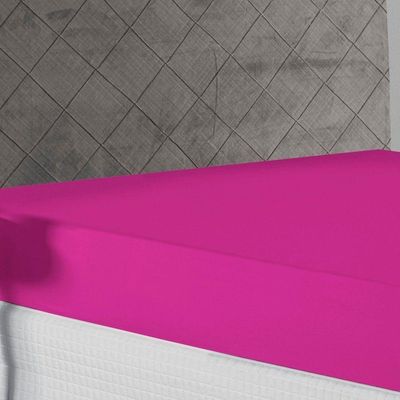 Lençol Com Elástico Casal Nobre 1 Peça 30cm De Altura Malha 100% Algodão - Pink