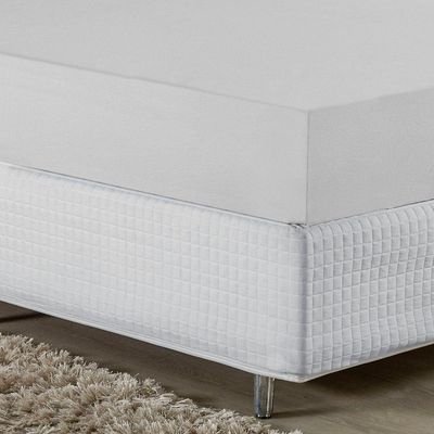 Lençol Com Elástico Casal Nobre 1 Peça 30cm De Altura Malha 100% Algodão - Branco