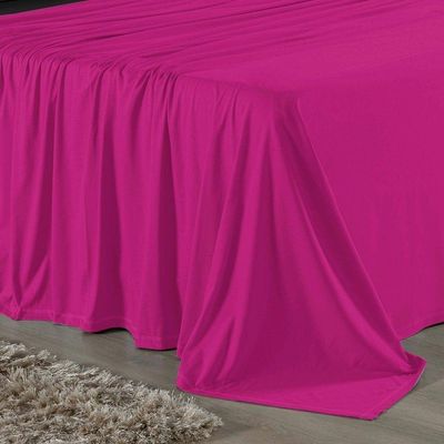 Jogo De Cama Solteiro Nobre 3 Peças Lençol Com Elástico De 30cm De Altura Malha 100% Algodão - Pink / Preto