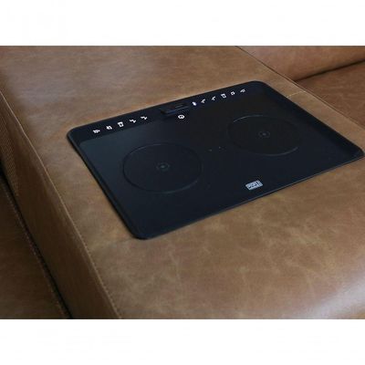 Sofá Reclinável Elétrico De Couro Legend Com Itable E Luminária à Esquerda Soft Brown Mempra