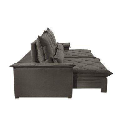 Sofá Melt 02 Módulos De 120cm Br 25cm Meu Sofá Online A231 Linho Cinza Escuro