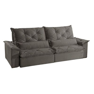 Sofá Melt 02 Módulos De 120cm Br 25cm Meu Sofá Online A231 Linho Cinza Escuro