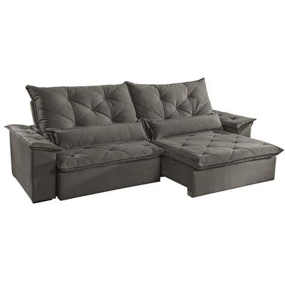 Sofá Melt 02 Módulos De 120cm Br 25cm Meu Sofá Online A231 Linho Cinza Escuro