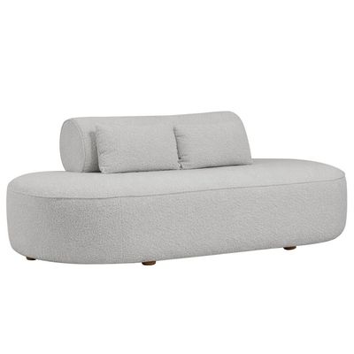 Sofá Orgânico Horizonte 3 Lugares 180cm Bouclé Cinza Claro - Nexta Casa