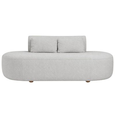 Sofá Orgânico Horizonte 3 Lugares 180cm Bouclé Cinza Claro - Nexta Casa