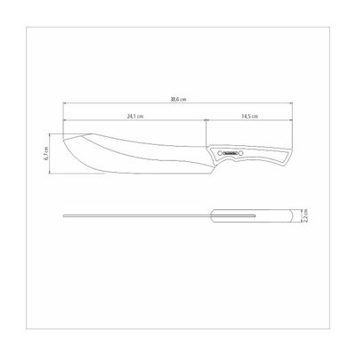 Faca para Carne Tramontina Churrasco Black Aço Inox Escurecido e Cabo de Madeira 10"