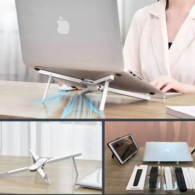 Suporte Multifuncional para Celular Notebook Tablet de Mesa Universal Ergonômico Ajustável com Base Dobrável Único / Preto
