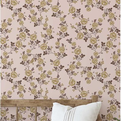 Adesivo de Parede Removível Tema Natureza, Impermeável, Rolo Vinílico Adesivo com Estampa de Rosas para Paredes e Móveis, Laranja - S4sassy 63,5 cm (L) × 609,6 cm (C) / Laranja - Vinil Liso