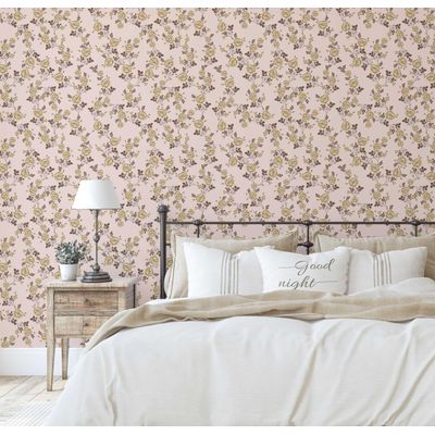 Adesivo de Parede Removível Tema Natureza, Impermeável, Rolo Vinílico Adesivo com Estampa de Rosas para Paredes e Móveis, Laranja - S4sassy 63,5 cm (L) × 609,6 cm (C) / Laranja - Vinil Liso