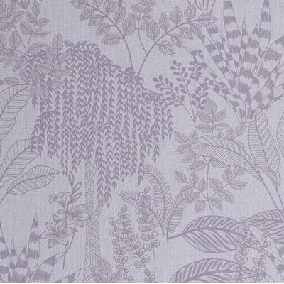 Papel de Parede Autocolante Esboço de Selva, Vinil Impermeável Removível, Roxo, Ideal para Inquilinos, Quarto e Sala de Jantar - S4Sassy 63,5 cm (L) × 304,8 cm (C) / Roxo - Vinil Liso