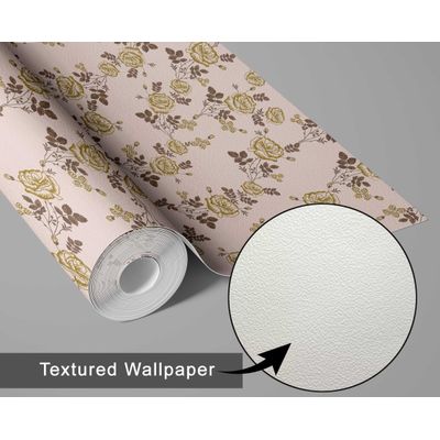 Adesivo de Parede Removível Tema Natureza, Impermeável, Rolo Vinílico Adesivo com Estampa de Rosas para Paredes e Móveis, Laranja - S4sassy 63,5 cm (L) × 152,4 cm (C) / Laranja - Vinil Texturizado