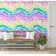 Papel de Parede Autoadesivo Boho Tie-Dye Arco-Íris Papel Contact Vinil À Prova D'Água Multicolor Removível para Quarto e Sala - S4sassy 63,5 cm (L) × 152,4 cm (C) / Multicolorido - Vinil Texturizado