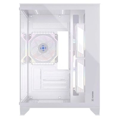Gabinete Gamer Aquario Clarity Branco vidro + 7 Fans LED RGB