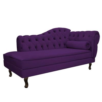 Kit Diva Recamier Diana 160Cm Lado Esquerdo E 02 Poltronas Julia Suede - Doce Sonho Móveis Roxo