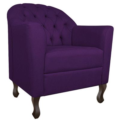 Kit Diva Recamier Diana 160Cm Lado Esquerdo E 02 Poltronas Julia Suede - Doce Sonho Móveis Roxo
